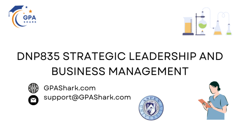 DNP835 Strategic Leadership and Business Management